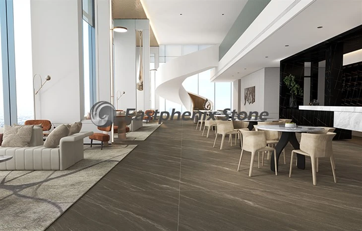 Sintered slab for bathroom surfaces