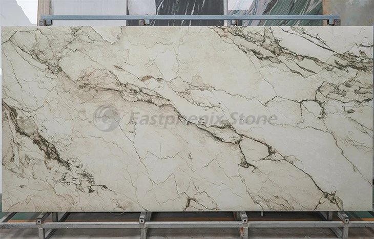 Tấm sứ bằng đá cẩm thạch màu xám Calacatta
