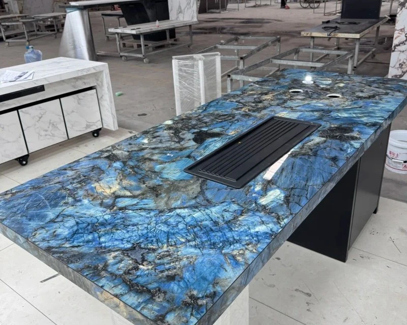 Gem Sapphire Glossy Sintered Stone Slab Gem Sapphire Glossy Sintered Stone Slab